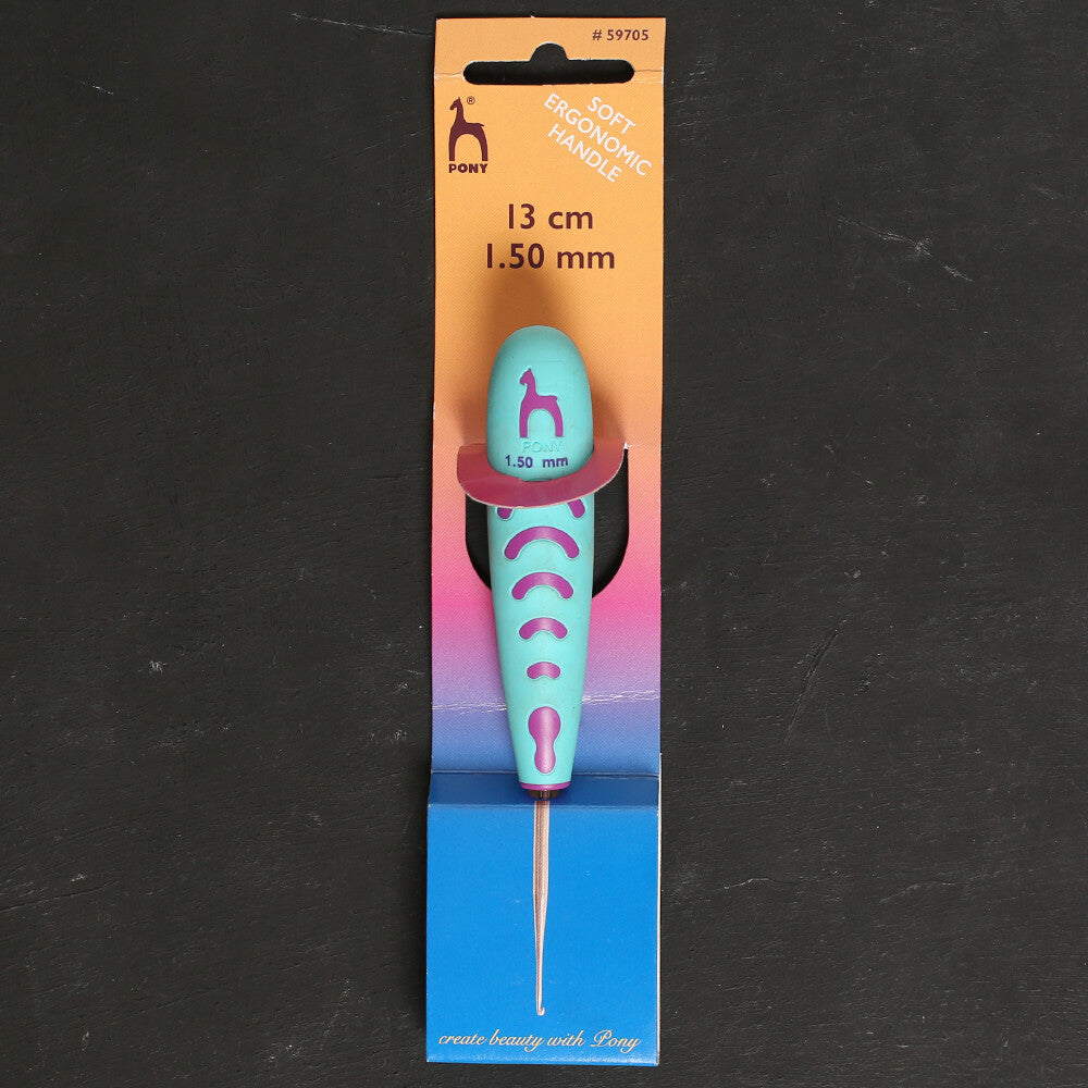 Pony 13 cm 1.50 mm Çelik Uçlu Ergonomik Saplı Dantel Tığ - 59705